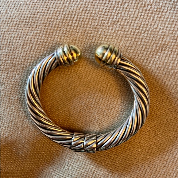 David Yurman 10mm Cable Cuff with 14K Gold Domes - Picture 1 of 15